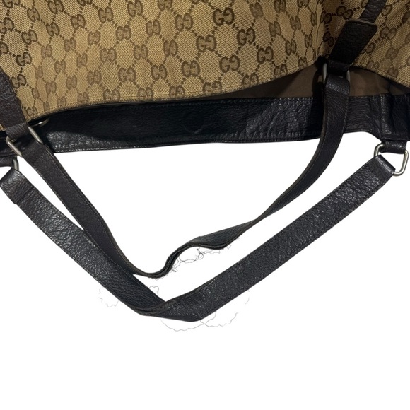 GUCCI GG Supreme Canvas Extra Large Tote Vintage Leather Trim Italy - Picture 11 of 13